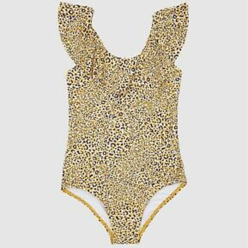 SEAFOLLY Toddler Girl's Leopard Print w Ruffles One-Piece Swimsuit Size 2
